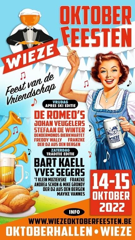 Wieze Oktoberfeesten 2022 stunten met headliners De Romeo’s, Bart Kaëll én lagere ticketprijs