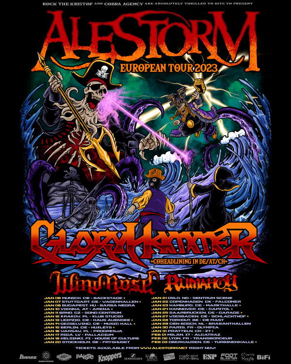 Alestorm, Gloryhammer, Wind Rose and Rumahoy Announce Massive European Tour