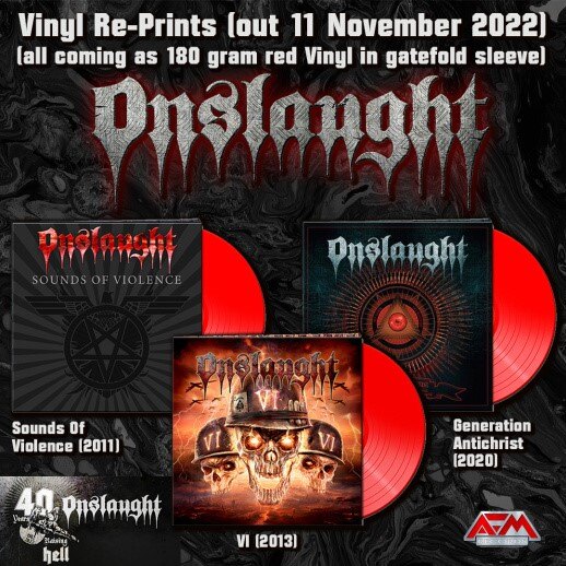 Thrash Metal icons Onslaught  unleash "Godhead" music video! 40th anniversary with a series of Vinyl re-prints & special "Anniversary Edition" of "Sounds Of Violence" album out now!