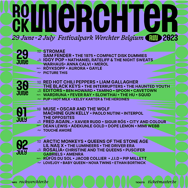 30 nieuwe namen voor Rock Werchter 2023!