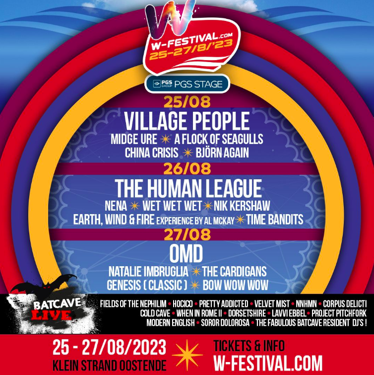 W-Festival 2023, laatste namen: Wet Wet Wet & The Cardigans.