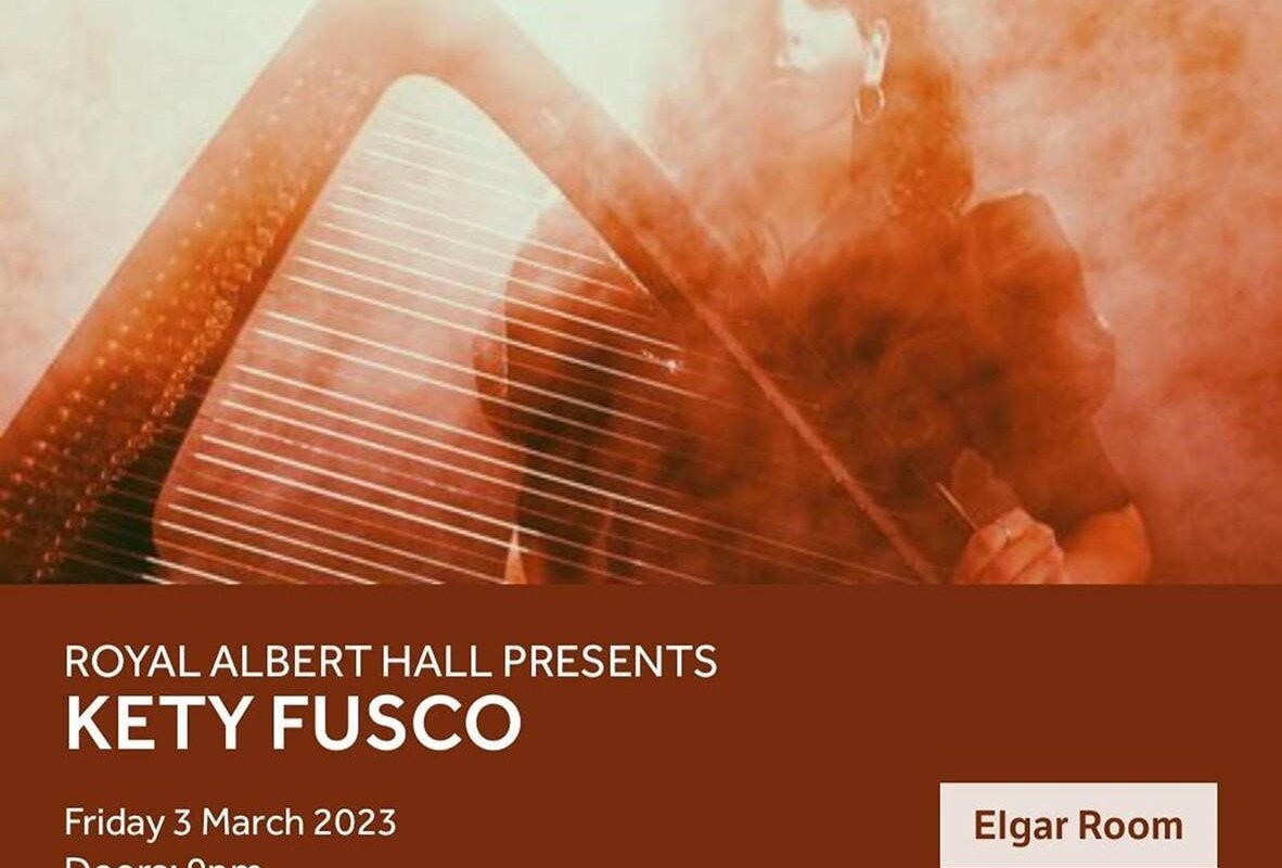 Kety Fusco manipulates her harp in cinematic '2072' visual