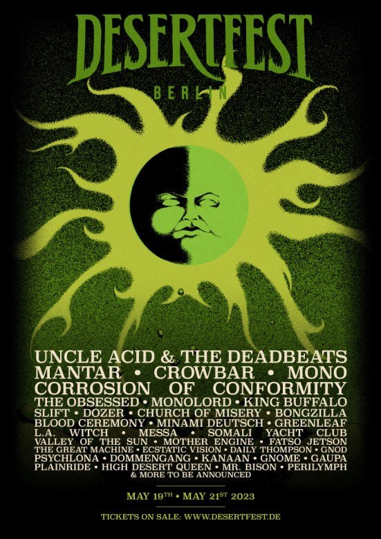 Desertfest Berlin  adds MANTAR, CROWBAR, MONO, GREENLEAF & many more new band names to their 2023 line-up!