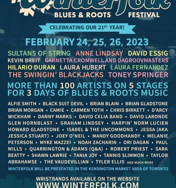 Toronto's 21st Annual Winterfolk Blues and Roots Festival Announces 100 More Artists Including Sultans of String, Gary Kendall Band, Anne Lindsay & More