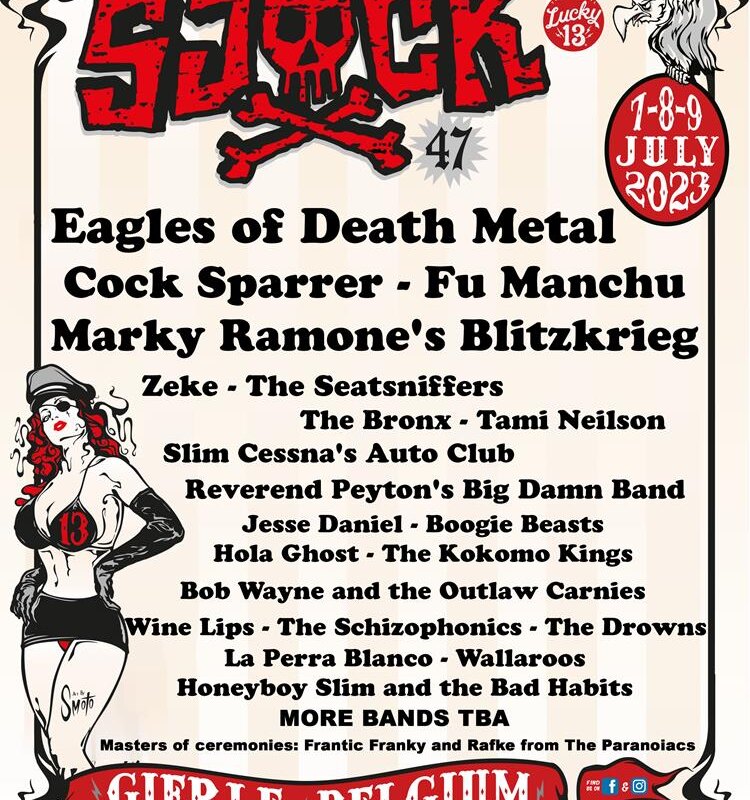 Nieuwe namen voor Sjock o.a. Cock Sparrer, Fu Manchu, Marky Ramones Blitzkrieg 