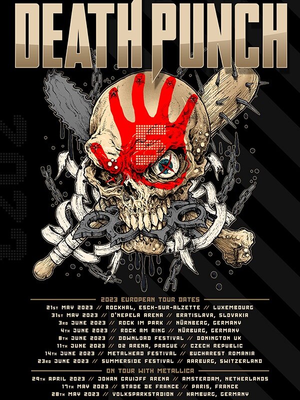 Five Finger Death Punch Adds European Headline ShowsFull European Tour 2023 Now Including Headline Shows, Festivals And Metallica Support Dates