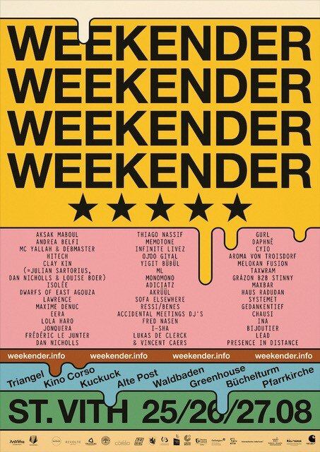 New festival ‘Weekender’ debuts in St Vith (Belgium) August 25th-27th