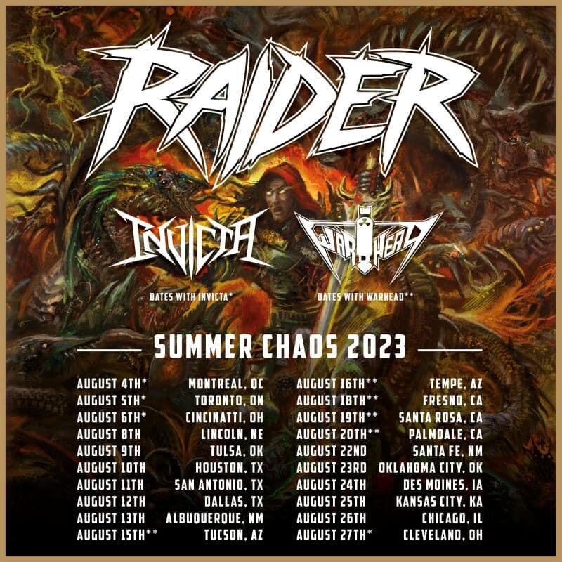 Melodic Thrashers RAIDER Announce North American Tour