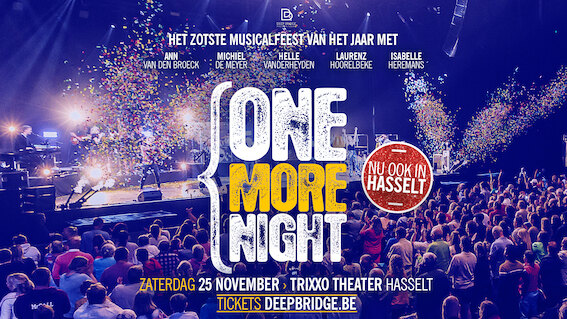 Zotste musicalfeest van Vlaanderen op 25 november voor 'One More Night' in Trixxo Theater Hasselt