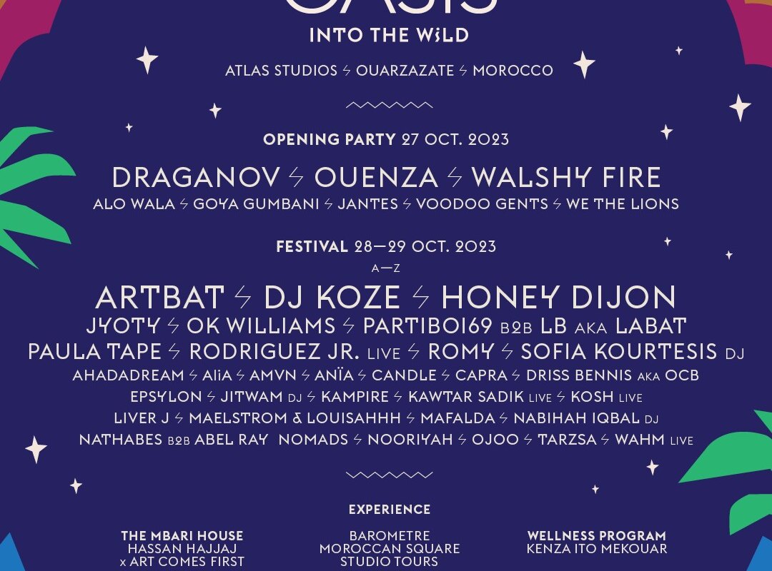 North African destination festival Oasis: Into the Wild announces compete 2023 lineup