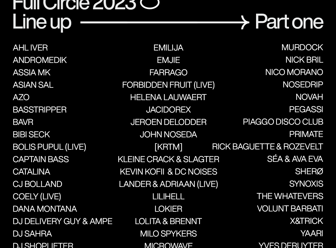 Full Circle - Antwerpse nachtleven en cultuur verenigd in 1 event