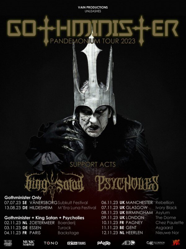 Gothminister Unleashes Music Video For Brand New Single "Battle Of The Underworlds" - European Tour Kicking Off Early November!