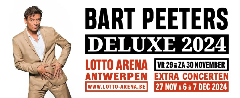 Bart Peeters voegt meteen drie extra data toe in Lotto Arena