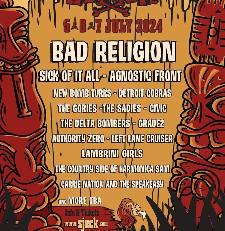 Sjock festival kondigt eerste 15 namen aan voor 48e editie: o.a. Bad Religion, Sick Of It All, Agnostic Front, The Gories, Detroit Cobras, New Bom Turks, The Sadies e.v.a.