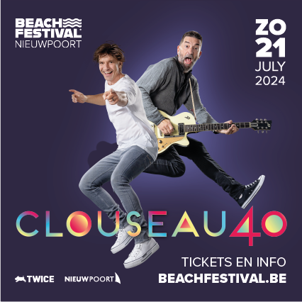 Clouseau40 kleurt affiche Beach Festival Nieuwpoort op nationale feestdag 2024 