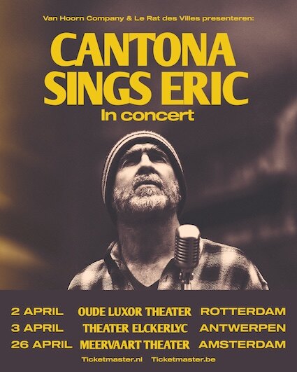 Iconische Eric Cantona treedt op 3 april 2024 op in Antwerpen