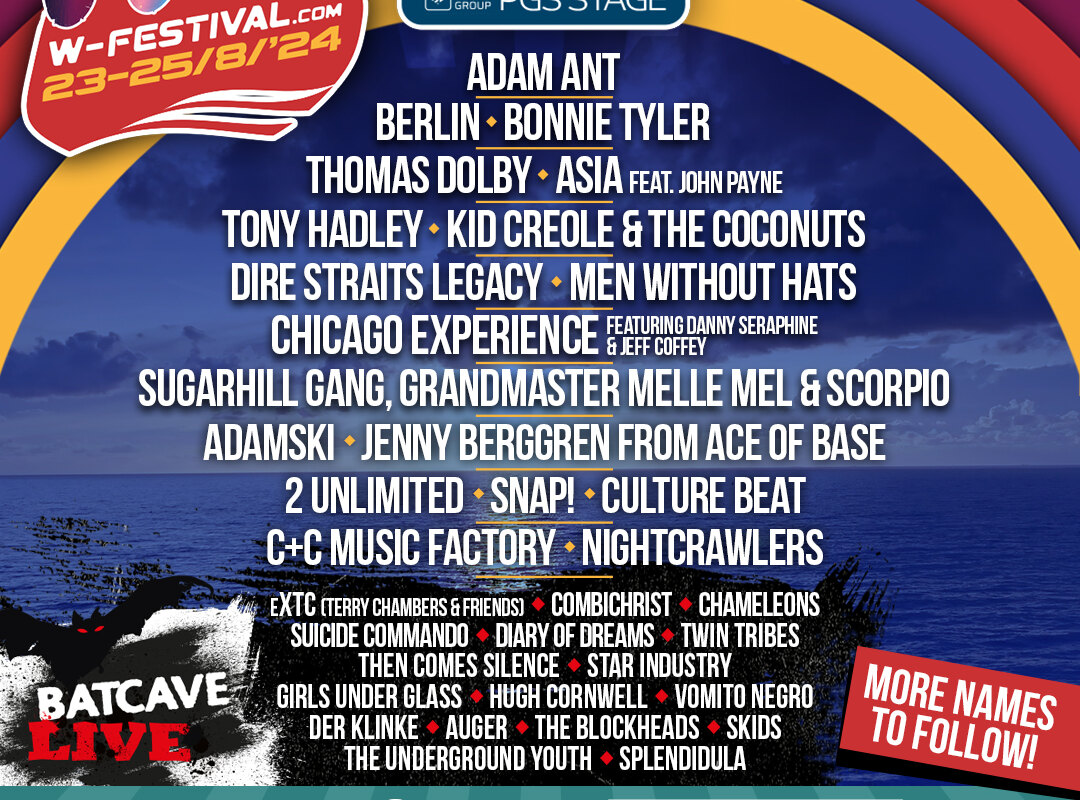W-Festival 2024, laatste headliner: Adam Ant. En reeds aangekondigde toppers uit de 80's & 90's.