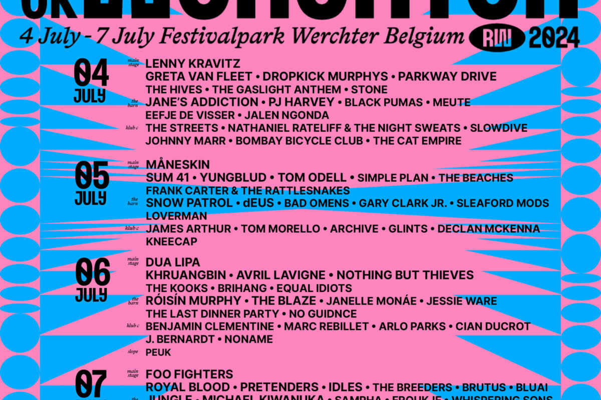 Ontdek 18 nieuwe namen voor Rock Werchter 2024
