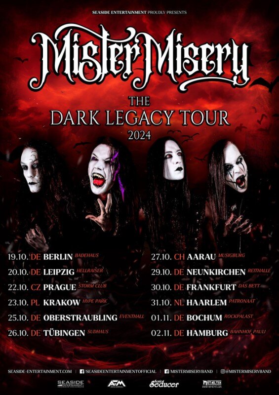 Sweden's Mister Misery Announces "The Dark Legacy" Tour 2024!