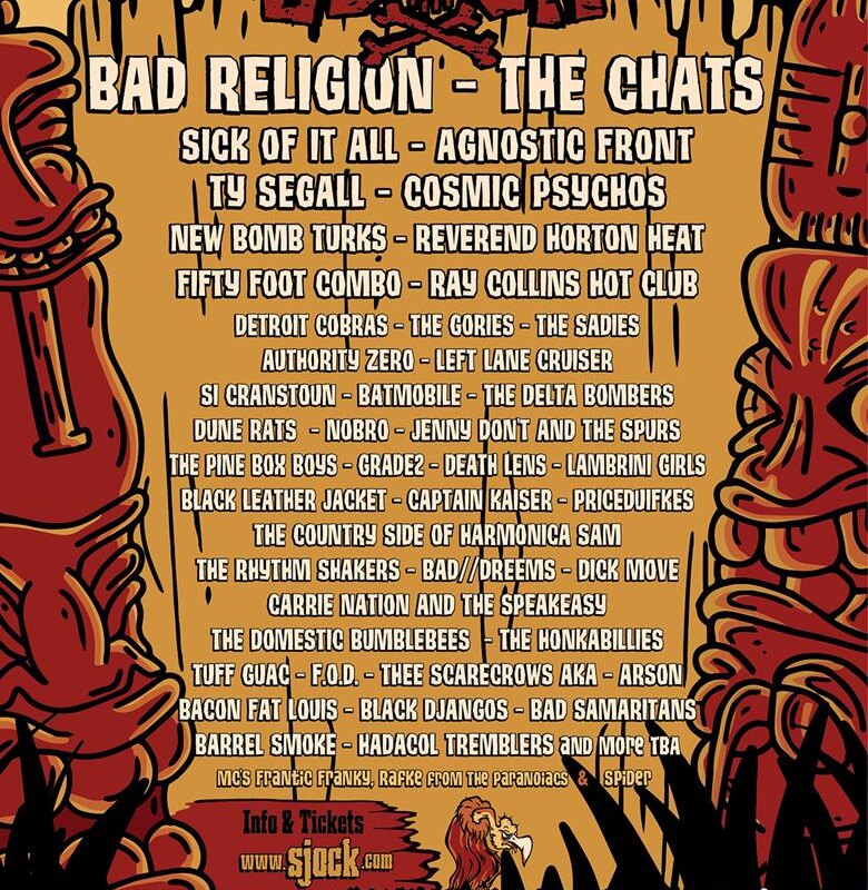 Ook o.a. Reverend Horton Heat, Ty Segall, Tuff Guac, Pine Box Boys e.a. bevestigd voor Sjock