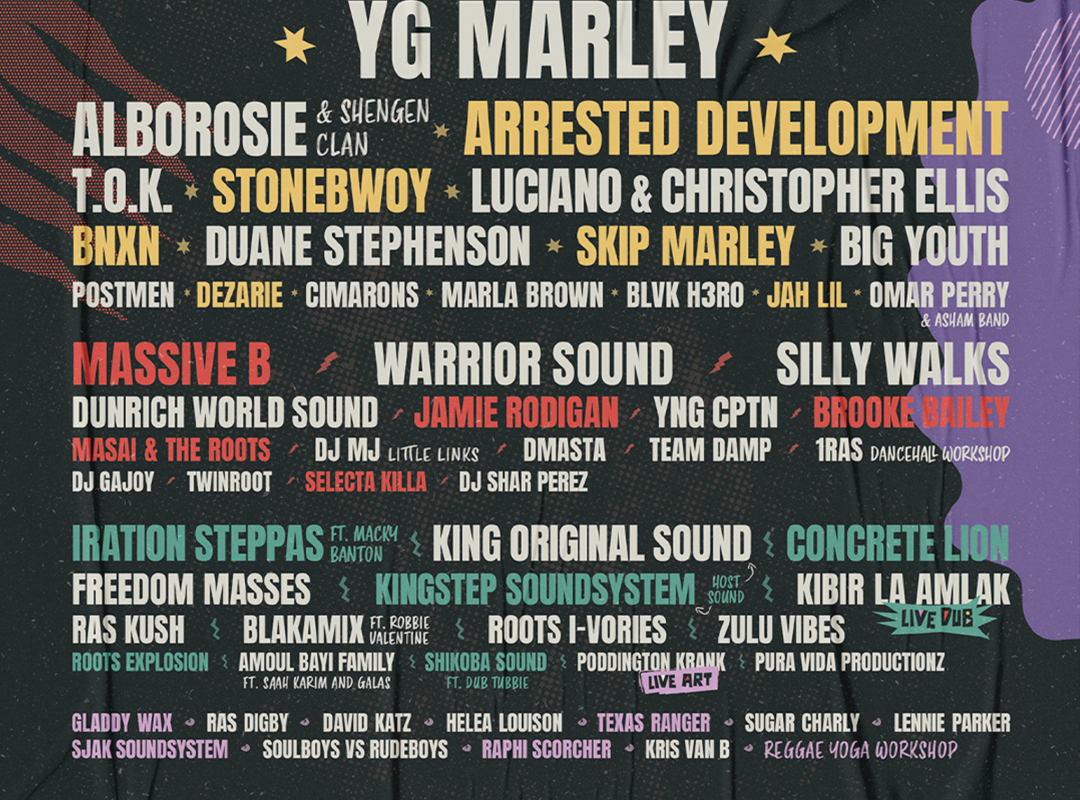 Volledige Line-Up Reggae Geel 2024 