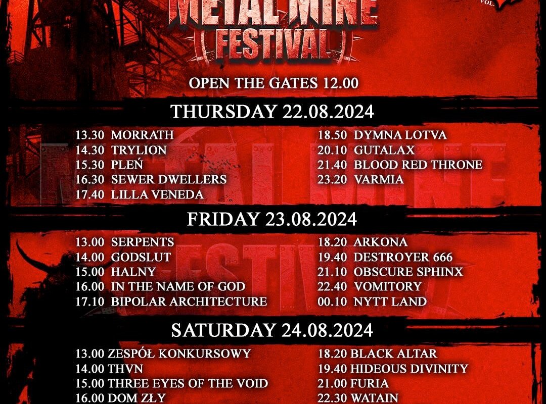 Polish METAL MINE FESTIVAL unveiled full line-up! Fest starts in 3 weeks!
