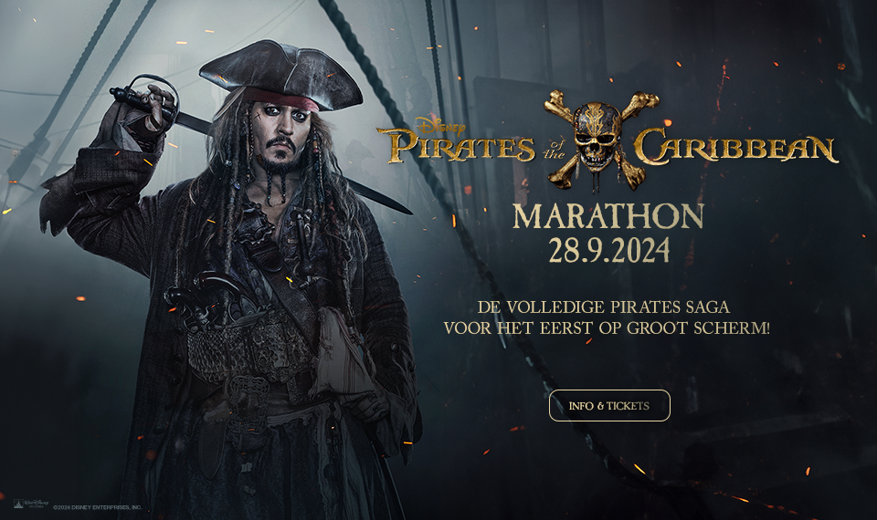 Kinepolis brengt op 28 september een unieke Pirates of the Caribbean Marathon