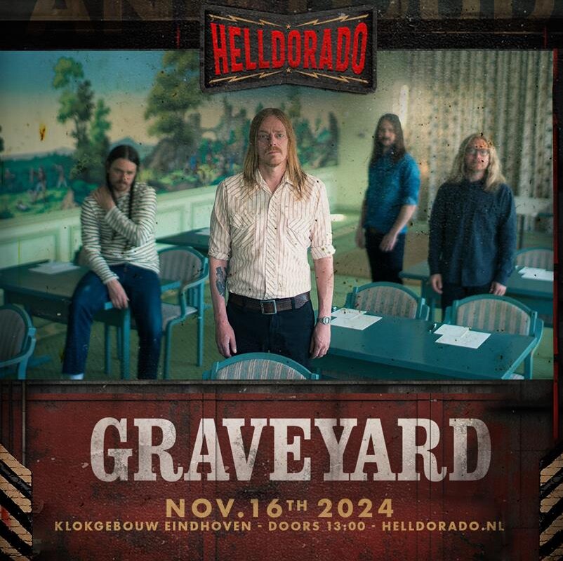 Programma van Helldorado compleet met o.a. Frank Carter & The Rattlesnakes, PPSR, Baroness, Graveyard, Napalm Death, John Coffey, DOOL e.a.