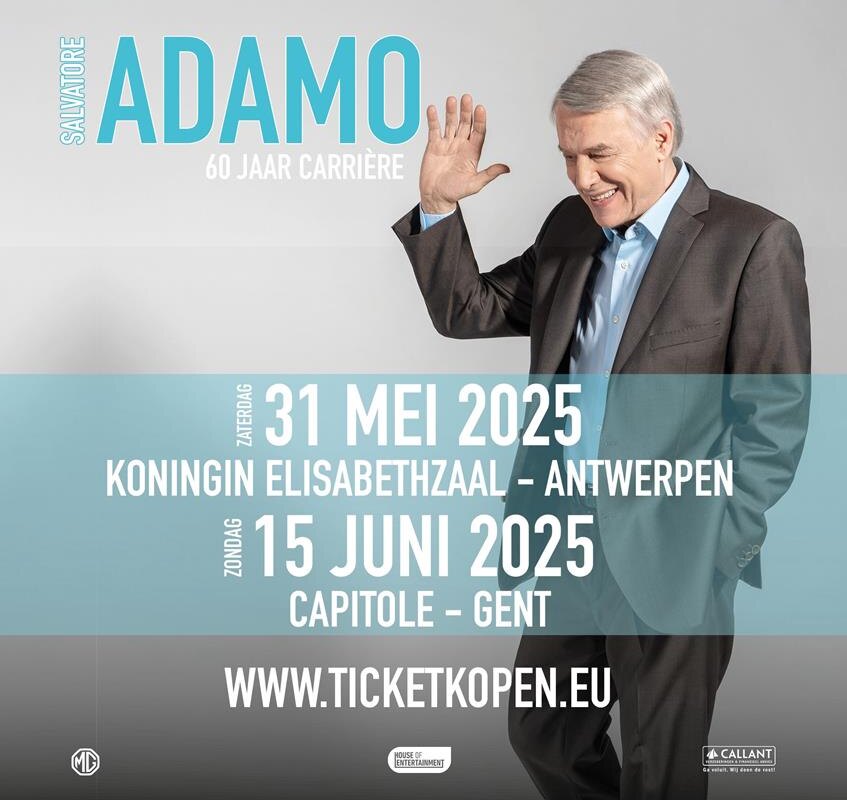 Salvatore Adamo verlengt dubbel jubileumfeest met extra concerten in Antwerpen en Gent