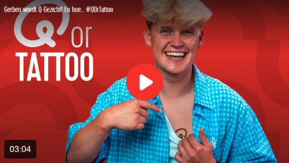 Q Or Tattoo: Gerben Tuerlinckx gaat op eerste werkdag bij Qmusic naar huis met… een tattoo van het Q-logo