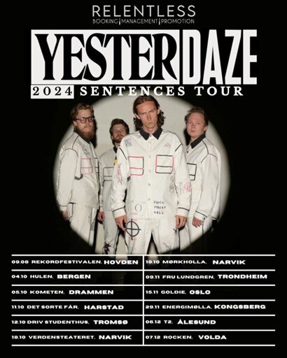Yesterdaze drops pre-order for upcoming album 'Sentences' and embark on Norwegian tour!