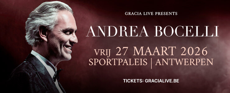 Andrea Bocelli komt op vrijdag 27 maart 2026 naar het Sportpaleis in Antwerpen!