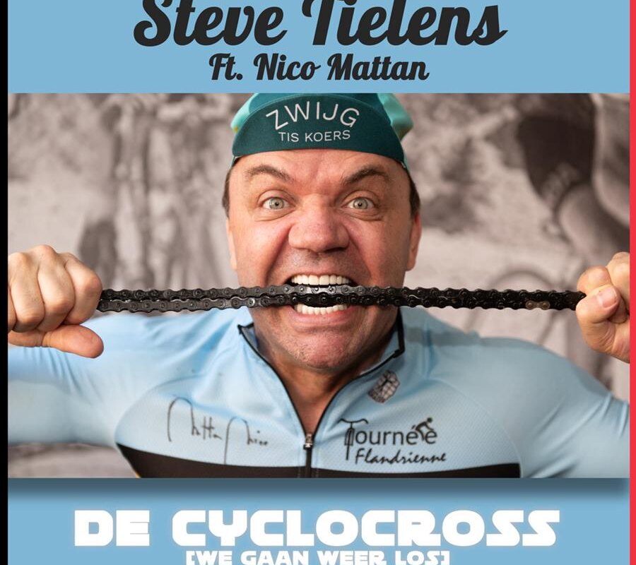 Steve Tielens en voormalig wielrenner Nico Mattan vieren het veldrijden met het nieuwe feestlied ‘De Cyclocross’