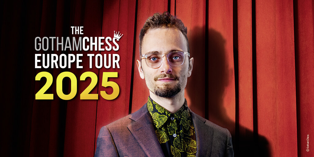 Levy Rozman AKA GothamChess toert in mei 2025 voor het eerst door Europa