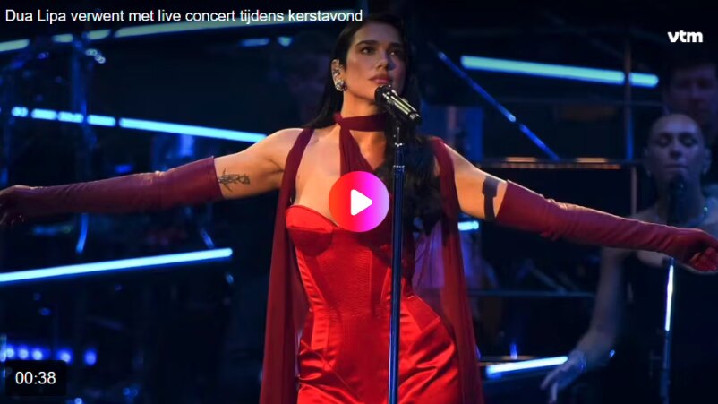 Wereldster Dua Lipa bezorgt VTM 2-kijkers een magische kerstavond vanuit de iconische Royal Albert Hall in Londen