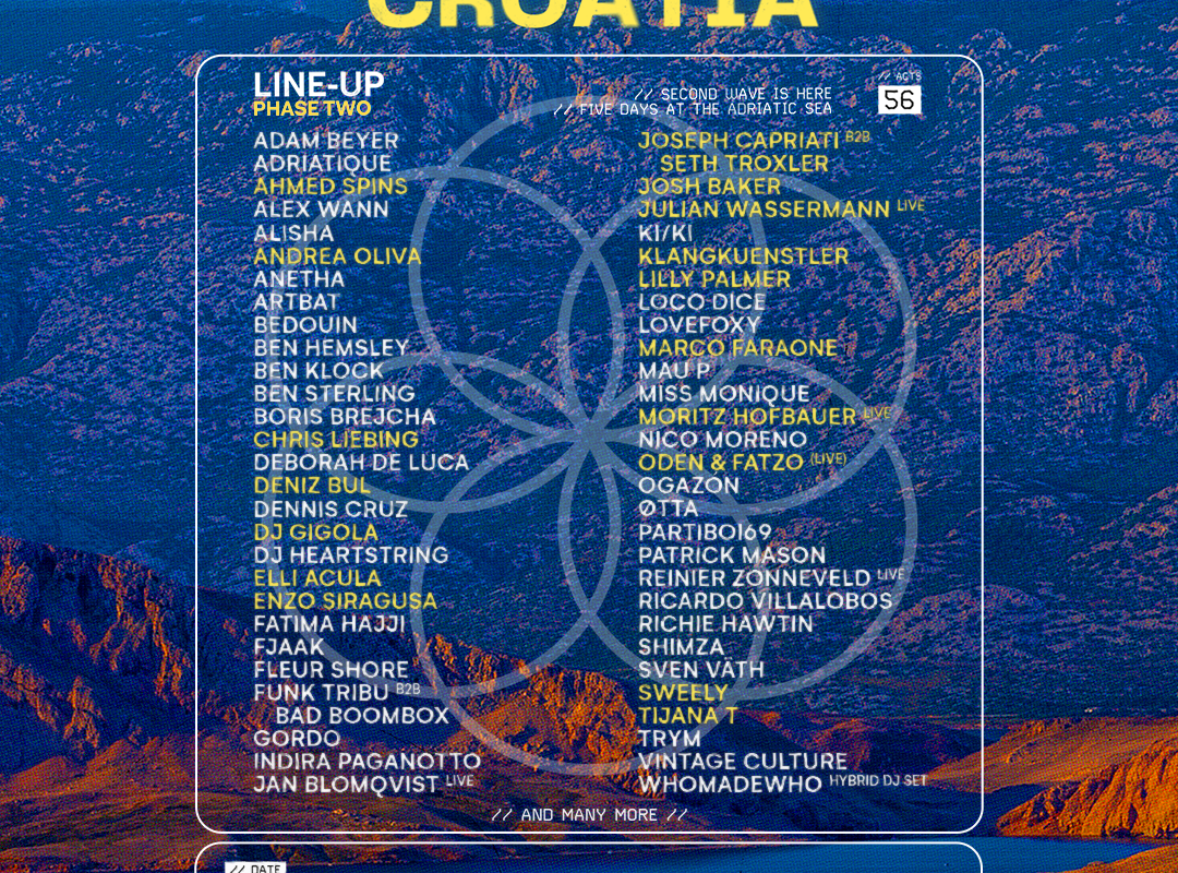 Sonus Croatia 2025 adds Joseph Capriati b2b Seth Troxler, Enzo Siragusa, Lilly Palmer, Chris Liebing, Andre Oliva, Oden & Fatzo (Live), Sweely + more