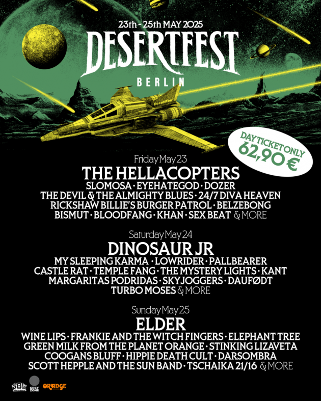 Desertfest Berlin shares final band announcement for 2025 & reveals Line-Up for Warm-Up Party, feat. Greenleaf, Firebreather and Cannabineros!