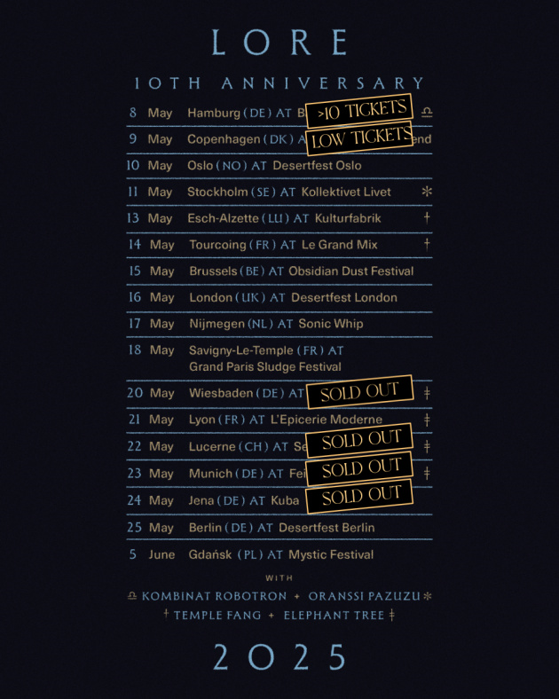 Elder Announce New Headlining Dates + European Tour With ALL THEM WITCHES! "Lore" Anniversary Tour To Kick Off This Week!