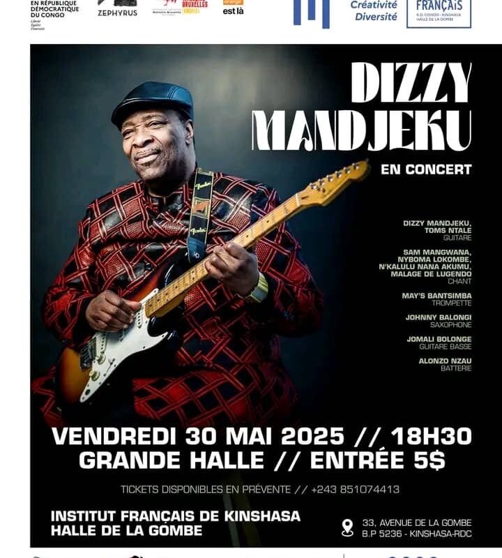 Dizzy Mandjeku live in Kinshasa met Sam Mangwana & Nyboma