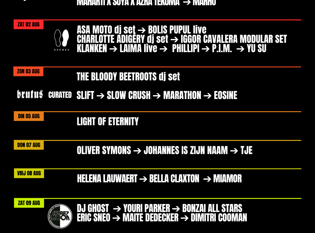 Lokerse Feesten verwelomt Snelle, Dikke, Brutus cureert, DeeWee, Kompass, Cherry Moon en veel meer