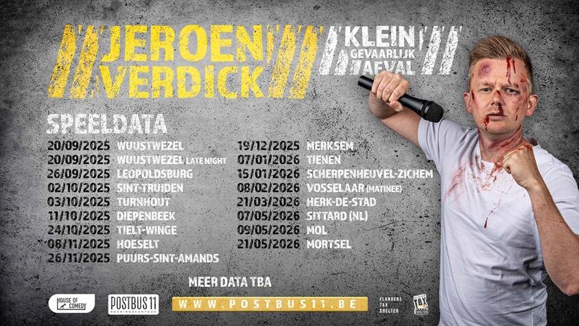 Binnenkort op uw favoriete podium: Jeroen Verdick - Klein Gevaarlijk Afval seizoen 2!