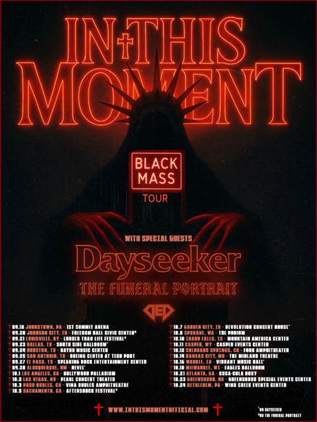In This Moment Announce 2025 Black Mass Tour - The Band Joined The Better Noise Music Roster