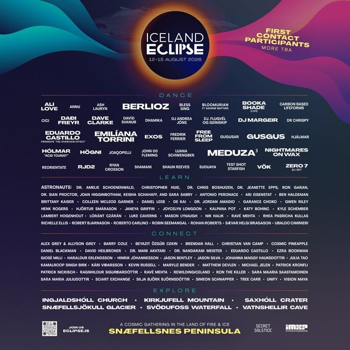 Iceland Eclipse Festival Launches ‘First Contact’ Participants - 12 - 15  August 2026 - Tickets on sale