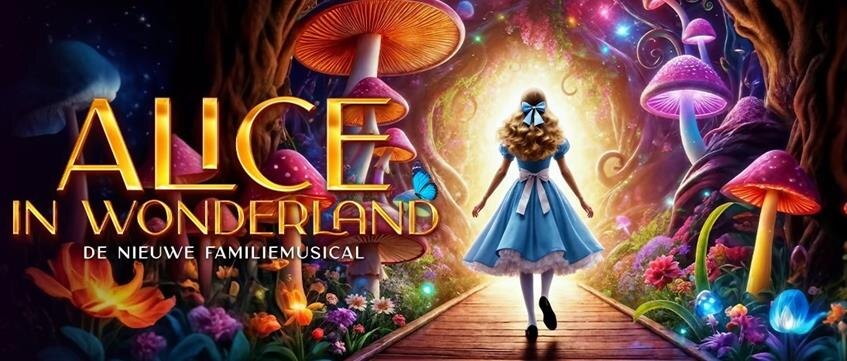 Musicaldebutante Anke Buckinx en radioconculega Sander Gillis in 'Alice in Wonderland'