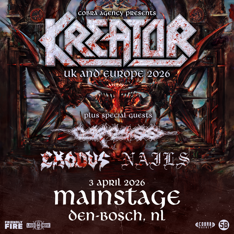 Kreator, Carcass, Exodus en Nails komen naar Den Bosch