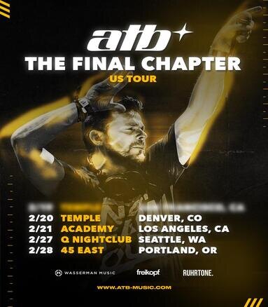  ATB Announces “The Final Chapter Tour 2026” - Celebrating Three Decades of Music