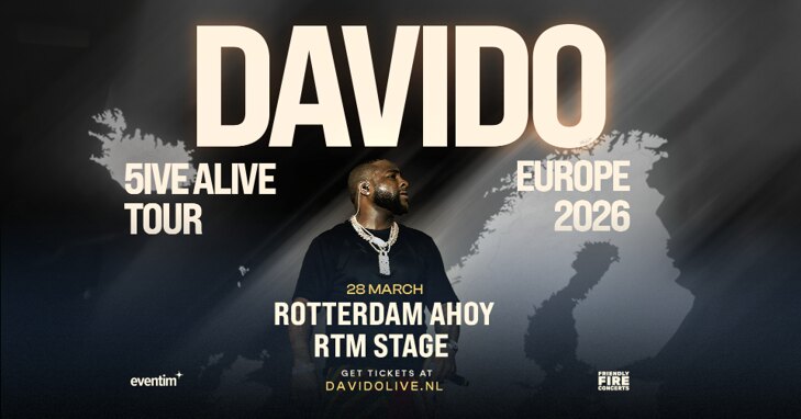Afropopster Davido naar RTM Stage in Rotterdam Ahoy