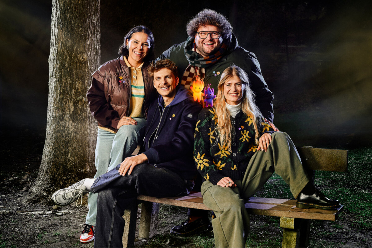 Eva De Roo, Manu Van Acker, Dries Lenaerts en Kawtar Ehlalouch presenteren De Warmste Week in Genk