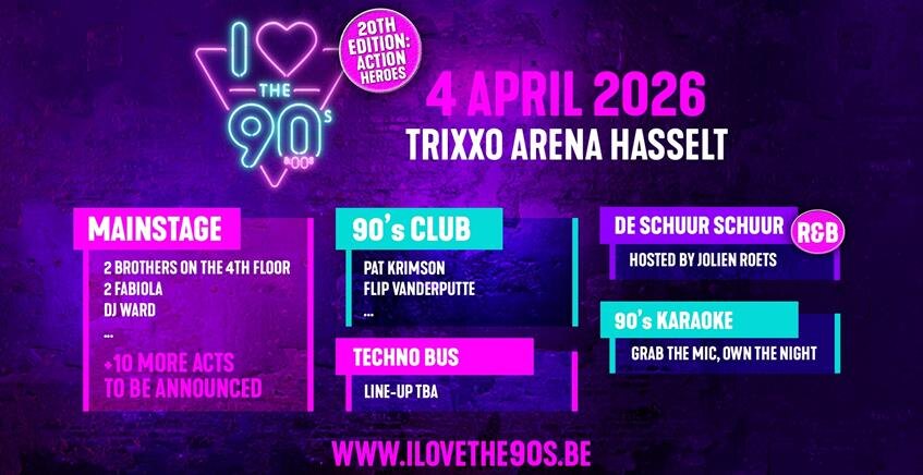 I love the 90's – The party pakt uit met heerlijke nieuwe stages en partyzones op jubileumeditie in Hasselt