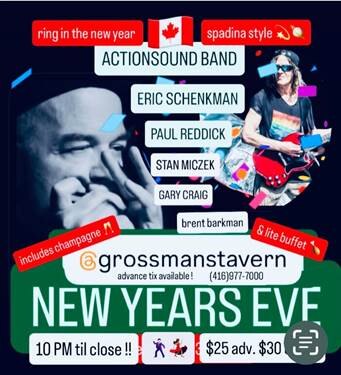 Spin Doctors' Eric Schenkman and JUNO Award Winner Paul Reddick Headline NYE at Grossman's Tavern